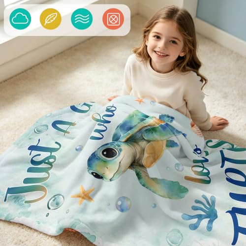 Nicetous Turtle Gifts, Sea Turtle Gifts for Women Throw Blanket 40x50in - color: Sea Turtle