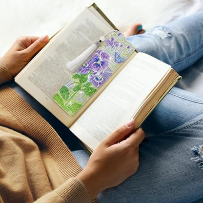 8 Pieces Christian Bible Verse Diamond Art Bookmarks 5d Christian Beaded Bookmark Acrylic Tassel Bookmark for DIY Making Beginners Adults Arts Craft Supplies (Floral-1) - color: Floral-1