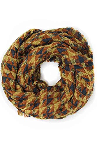 ScarvesMe Women's Check and Plaid Soft Infinity Loop Winter Fall Warm Scarf - color: Lof1062_mustard
