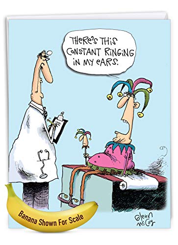 NobleWorks Big Funny Get Well Card Constant Ringing Humor for Men J9734 - style: Constant Ringing