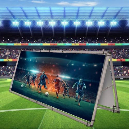 Aluminum Horizontal A-Frame Banner Stand-3’x 8’ Portable Outdoor Indoor Banner Stand, for Promotion & Sport Events, Advertising Display, Frame Only