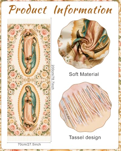 Virgen De Guadalupe Shawls for Women, Virgin Mary Blanket Scarf, Soft Scarf Wrap Prayer Shawl Catholic Gifts - color: Virgen De Guadalupe 2611