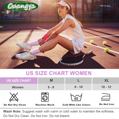 cuangya Women Crew Socks Athletic Cushioned Running Hiking 3-5 Pairs - color: 5 Pairs Spliced Purple, size: 8-10