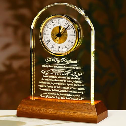 Arikyrist Glass Clock Gifts for Boyfriend on Anniversary Birthday - color: Boyfriend