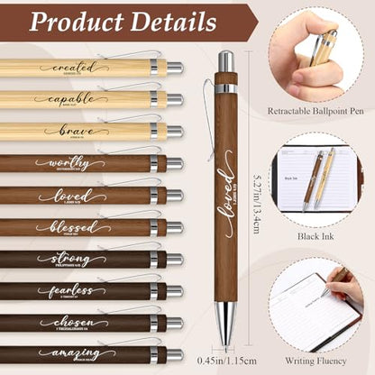 Spakon 40 Pcs Christian Gifts Bulk Prayer Journal with Pens, 3 Colors - color: Dark Brown, Lightbrown, Black