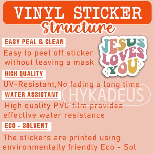 (3Pcs) Jesus Loves You Stickers - God Jesus Sticker Inspirational Christian Religious Faith Stickers, Waterproof Vinyl Decals for Water Bottle, Laptop, Journals, Scrapbook, Church Party, 3 x 2.5 Inch - color: Jesus Loves You