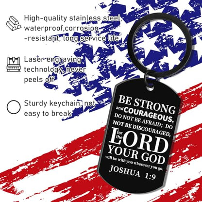 AXEN Christian Gifts for Men, Religious Keychain with Bible Verse Scripture for Dad, Son, Brother, Boyfriend - color: Style 1