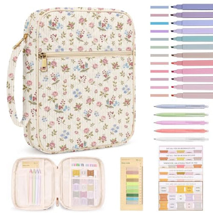 Britimes Bible Cover Case for Women, Bible Cover with Accessories, Rose - color: Rose Floral