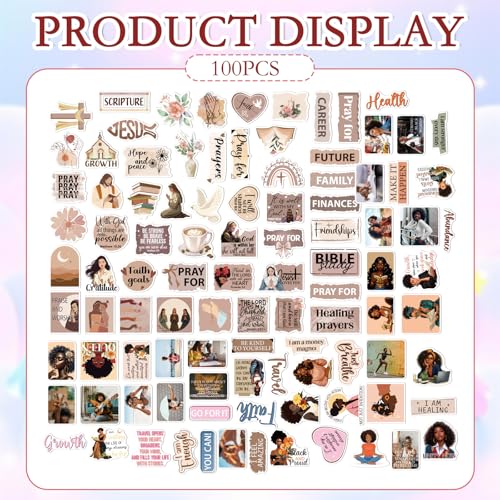 100 Pcs Black Women Motivational Stickers, Vision Board Supplies - style: Inspirational Black Women
