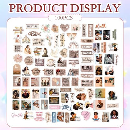 100 Pcs Black Women Motivational Stickers, Vision Board Supplies - style: Inspirational Black Women
