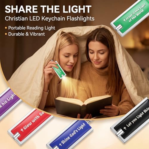 Copkim Mini Bible Keychain Christian Jesus Flashlight Bulk