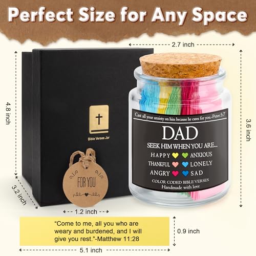 Fathers Day Christian Gift for Dad from Daughter Son, Birthday Gifts for New Daddy Father in law Stepfather Stepdad, Prayer Jar, Hope Jars, Bible Stuff, Scripture Christmas Dad Gift, Bible Jar for Men - style: Dad