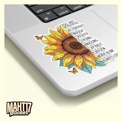 (3Pcs) You are Sticker Bible Verse Scripture Stickers Christian Faith Sunflower Stickers Religious Quotes Faith 2" Waterproof Die-Cut Vinyl Sticker for Laptop Water Bottle Kindle Decal Gifts 2 Inches - size: 2x2"