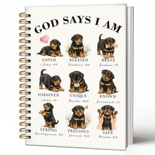 Rottweiler Gifts Christian Notebook Bible Journal for Women Girls - color: Rottweiler -(A5)