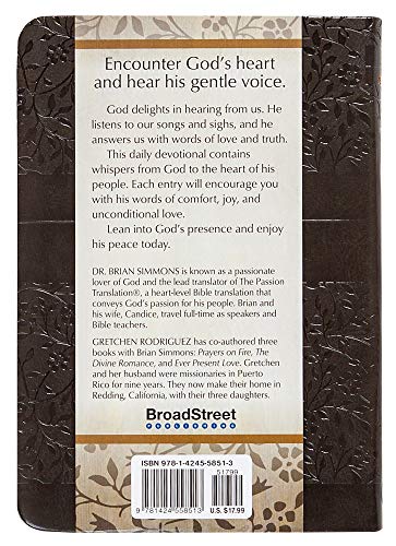 I Hear His Whisper: Encounter God's Heart for You, 365 Daily Devotions (The Passion Translation) (Imitation Leather) – Daily Messages of God's Love, Perfect Gift for Friends, Family, Birthdays, Holidays, and More.