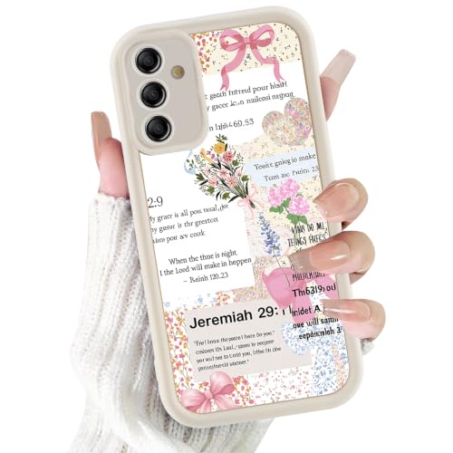 Christian Case for Samsung Galaxy S25, Aesthetic Bible Verse Bow Flower Pattern Design Collage Phone Cover, TPU Shockproof Protective Shell for Samsung S25 6,2" - color: Bow