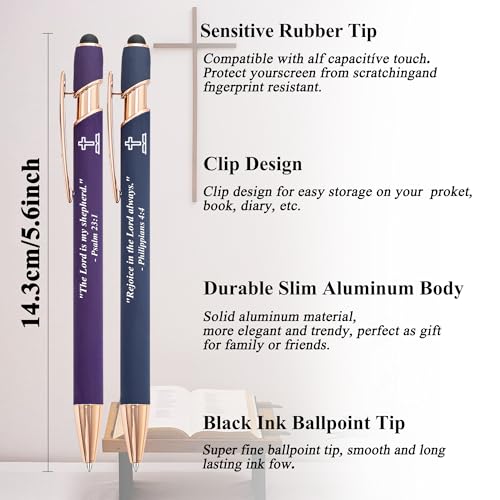 Bible Verse Ballpoint Pens, 12 Pack, With Scripture Verses Inspirational Christian Quotes, christian pens, religious pens, School Supplies Office Gift for Church Members Pastors Student