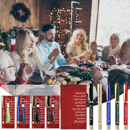 Lincia 30 Sets Christian Gifts for Church Bulk Religious Pen Books of The Bible Bookmark Religious Silicone Keychains for Sunday School Teacher Family Men Women Grandparents Pastor Clergy