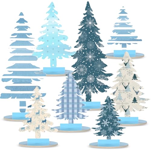 Namalu 16 Pcs Merry Christmas Tree Centerpiece Buffalo Plaid Snowflake - style: Merry