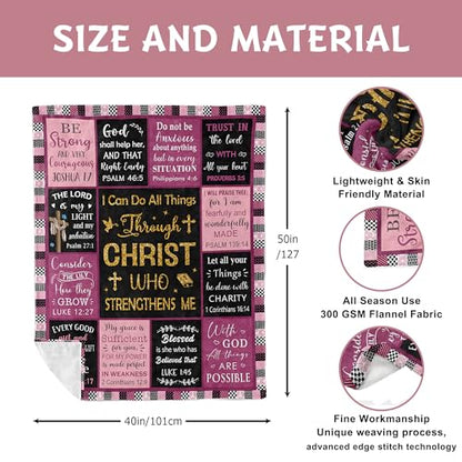 Lcobion Christian Gifts for Women, Baptism Christian Blanket 40" X 50" - color: Christ Gifts, size: 40"*50"