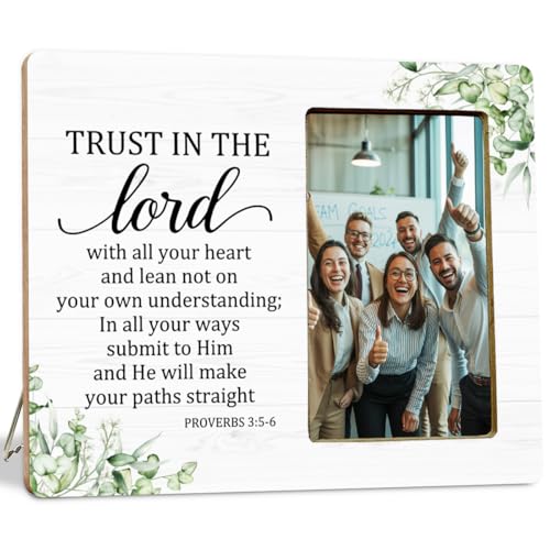 Christian Gifts Picture Frame for Faith, Trust in the Lord Gifts Picture Frame for Women Men - color: Trust