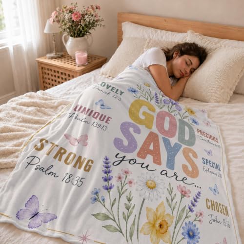 Inspirational Christian Throw Blanket, 50×60in Soft Faith Flannel Blanket - color: Christian Blanket-01