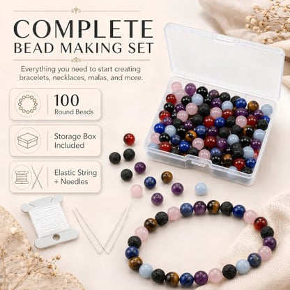Cherry Tree Collection 100PCS 6mm Chakra Round Bead Craft Kit - color: chakra, size: 6mm