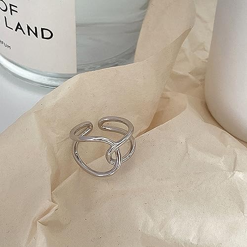 Handmade Rings 925 Sterling Silver Band Ring Adjustable Open Knuckle Rings Thumb Ring Statement Rings for Women Minimalist Jewelry - color: Pattern 3