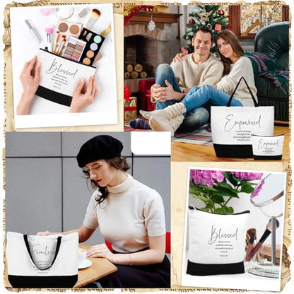 Abbylike Christian Gift Bible Verse Tote Bag Makeup Bag