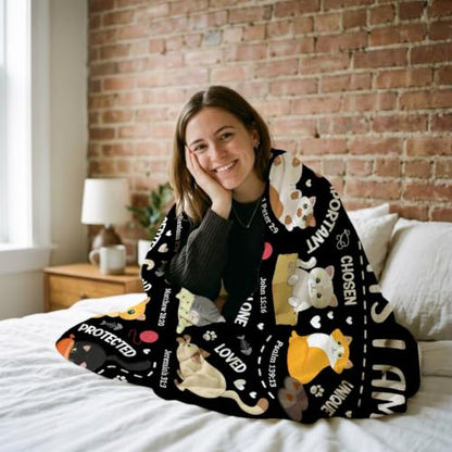 Cat Throw Blanket with Bible Verse,Thoughtful Christian Gifts - color: Bible-cat, size: 60"x80"