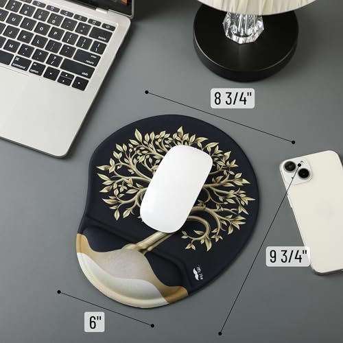 Mr. Pen- Ergonomic Mouse Pad with Wrist Rest, Golden Tree Design - color: Golden Tree