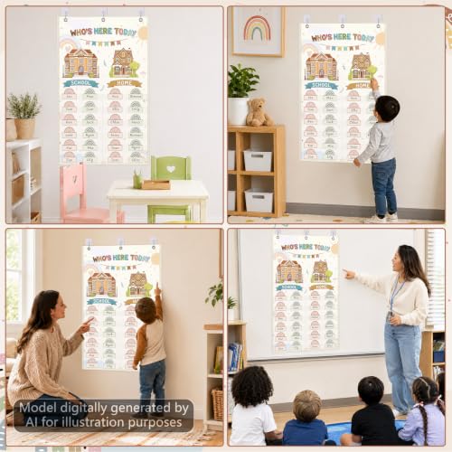 Attendance Chart for Classroom Jobs Durable Classroom Management Charts with 40 Student Cards Behavior Tracker Helping Hands Attendance Chart for Preschool Kindergarten Elementary Supplies