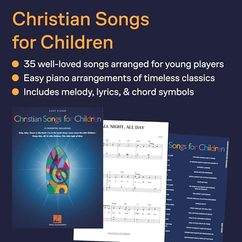 Christian Songs for Children: Easy Piano | Piano Keyboard Songbook with Vocal Melody, Chord Names and Lyrics | 35 Christian Children's Songs for Sunday School, Family Gatherings and Worship