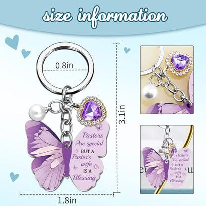OEHEDOU Butterfly Gifts Keychain For Women Men Family Members Memorial Gift - color: Deep Purple Women