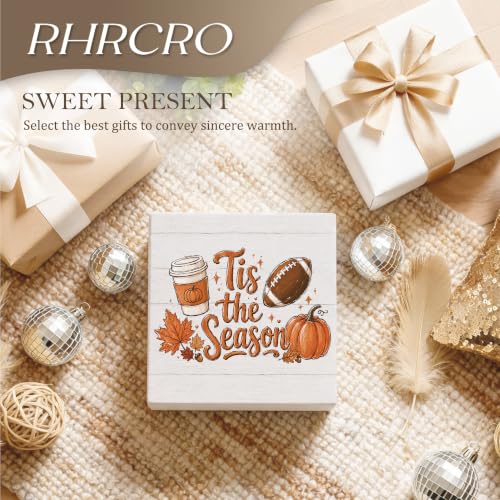 Tis the Season Fall Autumn Decor Wooden Box Sign - color: Fall-19