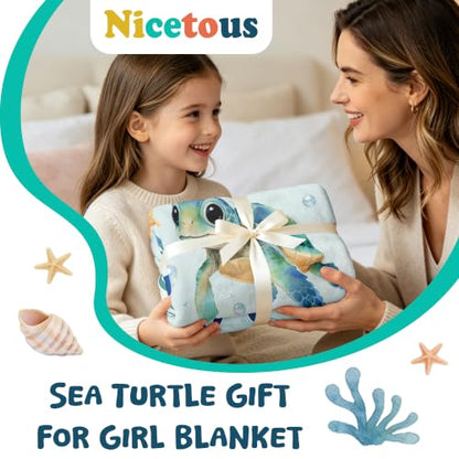 Nicetous Turtle Gifts, Sea Turtle Gifts for Women Throw Blanket 40x50in - color: Sea Turtle