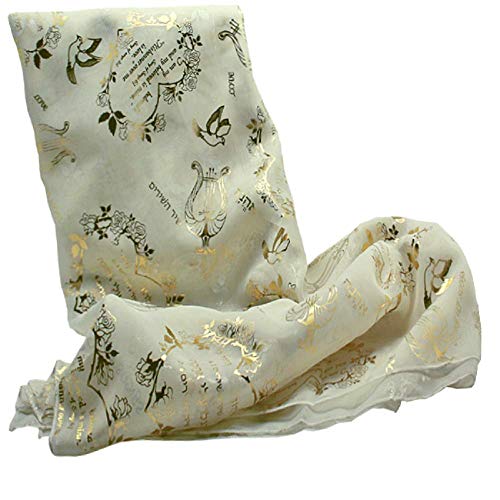 Biblical World My Beloved Scripture Scarf For Woman, 100% Polyester 20 x 60 inches - color: Ivory