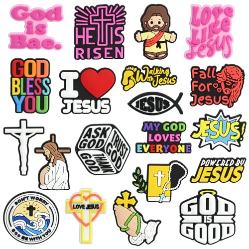 Cute Pins Bulk, Funny Lapel Badge Pins Rubber Brooch Pins for Backpacks, Hats, Bags - style: Jesus-20PCS