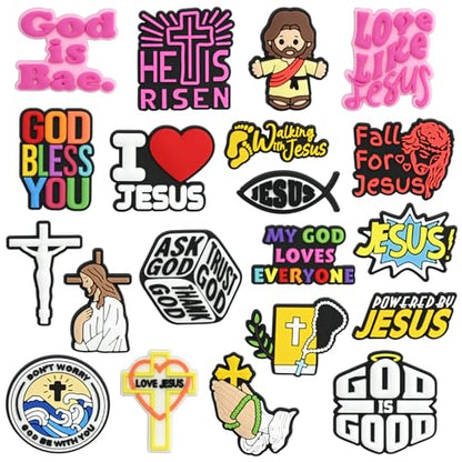 Cute Pins Bulk, Funny Lapel Badge Pins Rubber Brooch Pins for Backpacks, Hats, Bags - style: Jesus-20PCS
