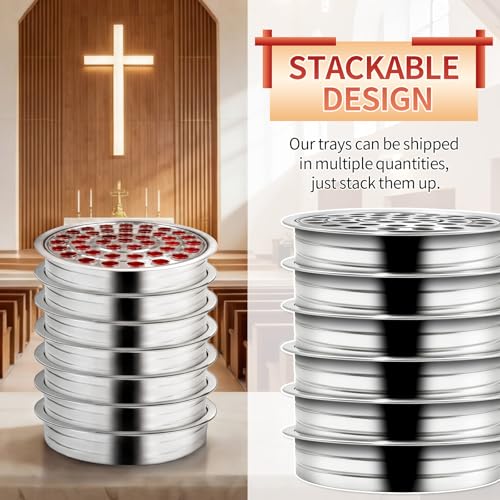 Communion Trays Holds Up to 40 Cups, Stainless Steel Communion Set for Church Communion Bread and Wine Service, Stackable Tray (Silver, Lid, Cups Not Included) - color: 1pcs Silver Wine Tray