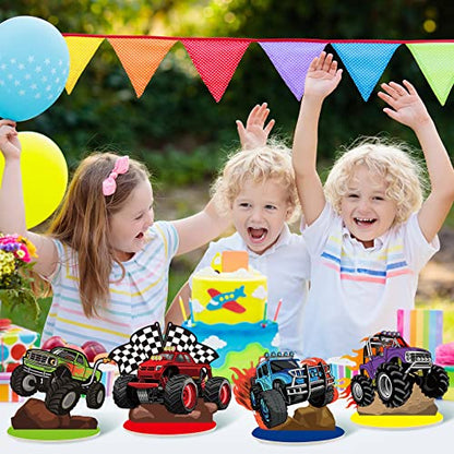 Namalu 16 Pcs Truck Table Decorations Centerpiece for Birthday Party Tables Decorations Blaze Wheels Table Ornaments for Baby Shower Birthday Supplies DIY Decor(Truck) - style: Truck