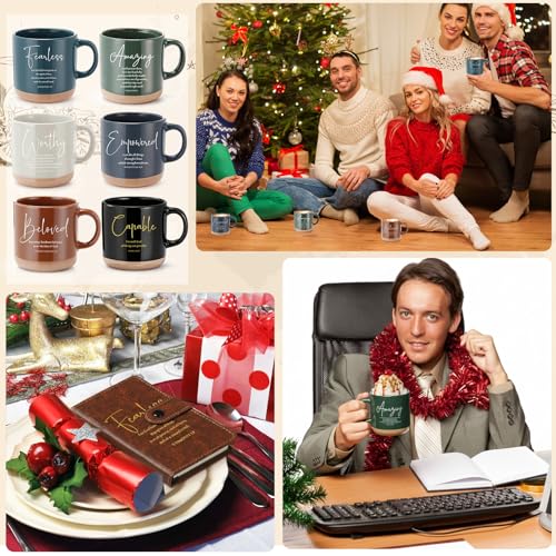 Potchen 18 Pcs Christian Church Gift 13oz Coffee Mug Journal Pen, Brown - color: Retro Brown, size: Bible