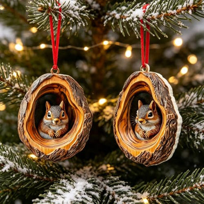 Squirrel Ornament, 3D Animal Ornaments for Christmas Tree, Squirrel Gifts - color: Squirrel
