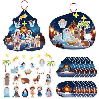 FaCraft Make a Nativity Scene Stickers - 24pcs Nativity Crafts for Kids - color: B-24PCS