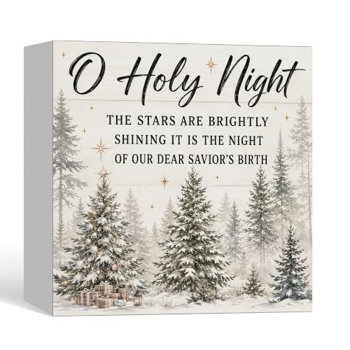 Christmas Christian Decor Wooden Box Sign