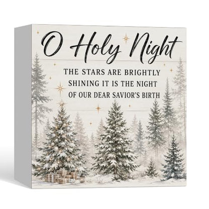 Christmas Christian Decor Wooden Box Sign