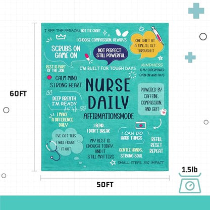 Nurse Gifts for Women Men, Soft Blanket Throw for Registered Nurses RN LPN Nursing Student Graduation，Nurse Week Birthday Appreciation Retirement Gift,Blanket for Bed Couch Travel - color: Nurse