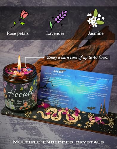 Hecate Scented Candle, Altar, Lavender Devotional Candle, Incense, Meditation, Rituals, Large Votive. (Hecate) - style: Hecate
