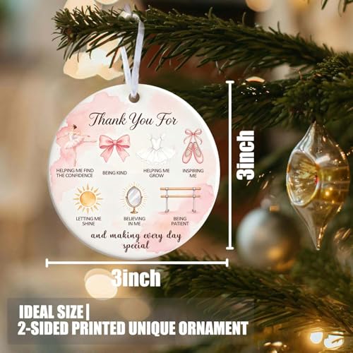 Ballet Christmas Ornaments 2026, Dance Teacher Appreciation Gifts - Thank You Gifts, Ceramic Inspirational Dance Ornament for Ballerinas Lover, Enthusiasts, Teacher Dancer Gift Ideas - color: Dance