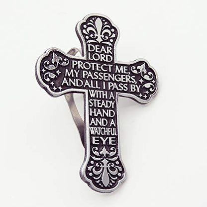 Cathedral Art (Abbey & CA Gift) Traveler's Prayer Cross Sun Visor Clip for Anniversary